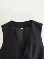 Vintage V Neck Sleeveless Female Outerwear White Chic Vests nowadaysfashion