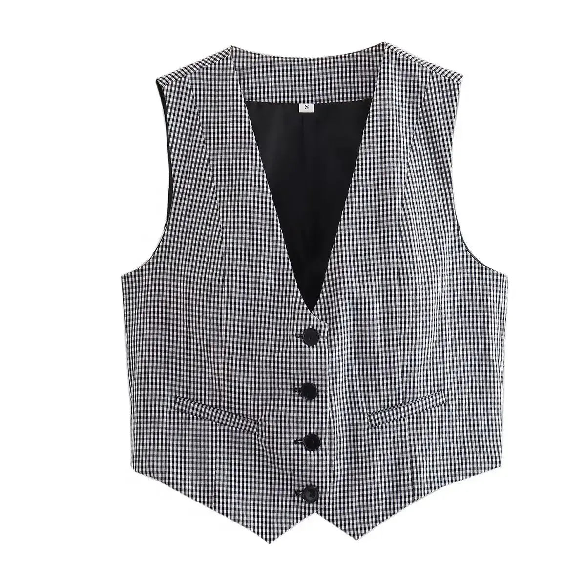 Vintage V Neck Sleeveless Female Outerwear White Chic Vests nowadaysfashion
