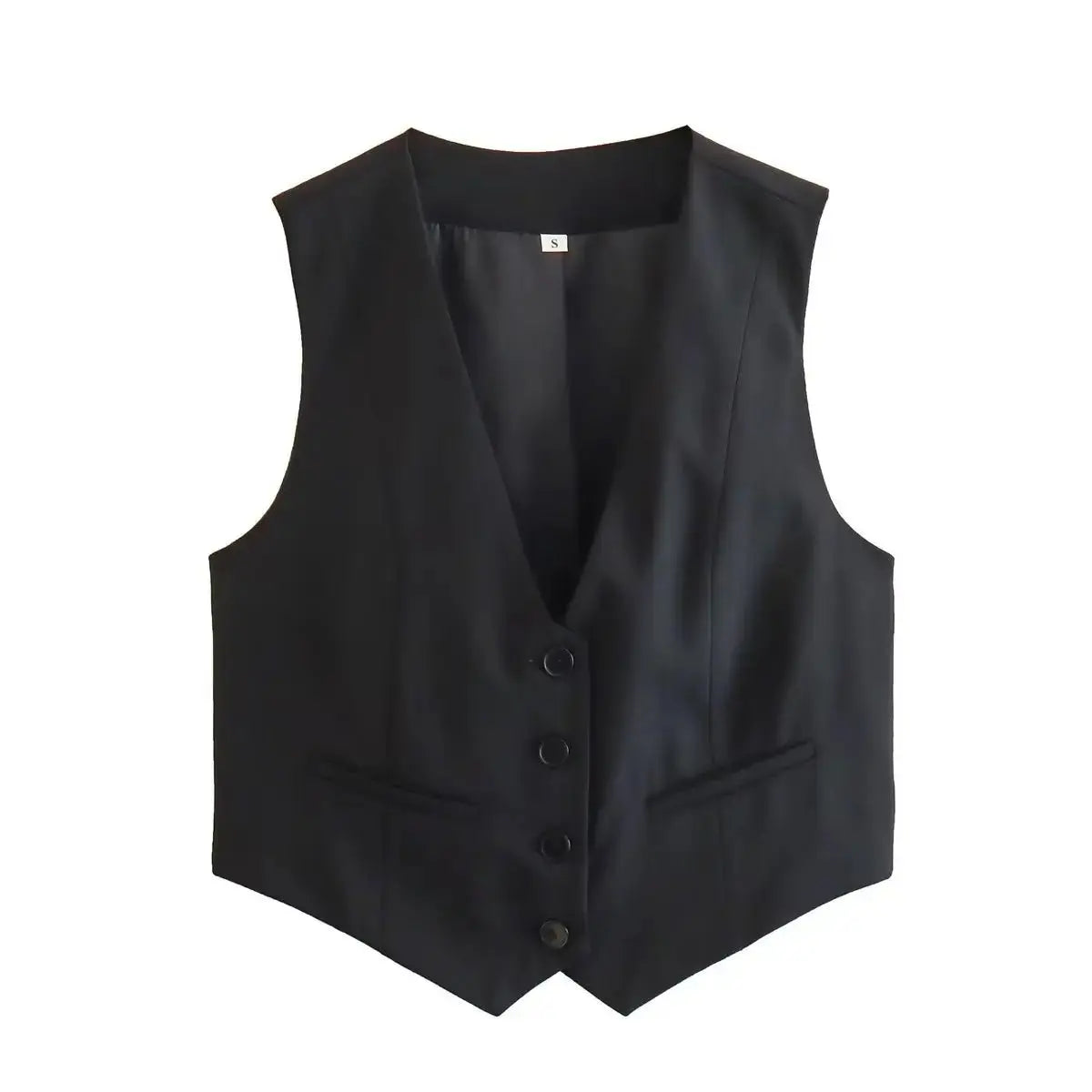 Vintage V Neck Sleeveless Female Outerwear White Chic Vests - Blade & Thread