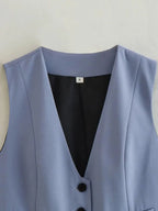 Vintage V Neck Sleeveless Female Outerwear White Chic Vests nowadaysfashion
