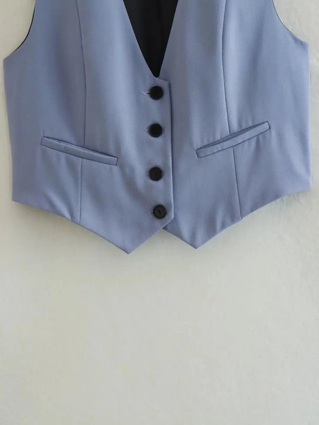 Vintage V Neck Sleeveless Female Outerwear White Chic Vests - Blade & Thread
