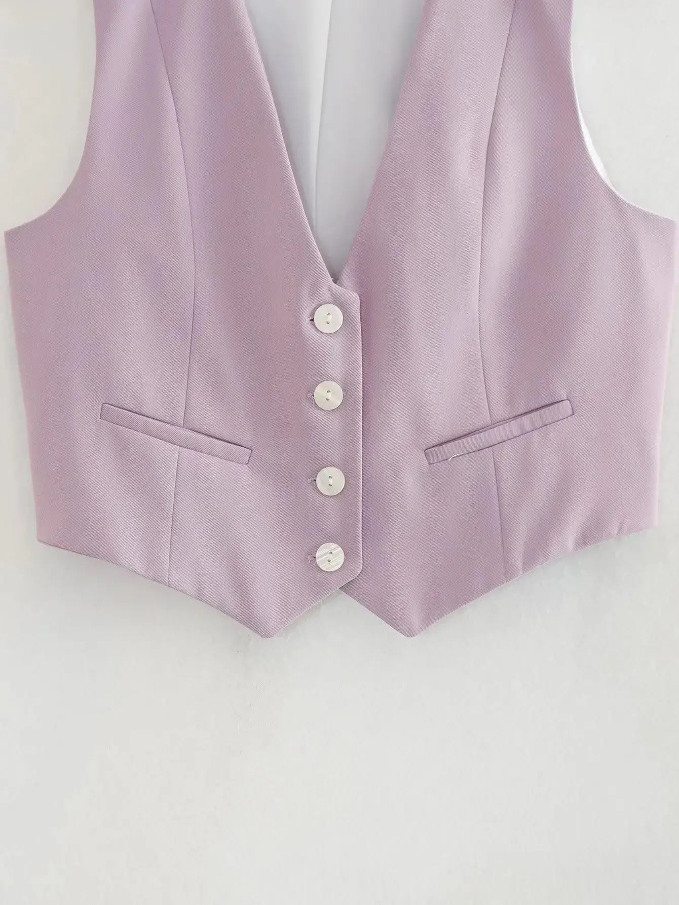 Vintage V Neck Sleeveless Female Outerwear White Chic Vests nowadaysfashion