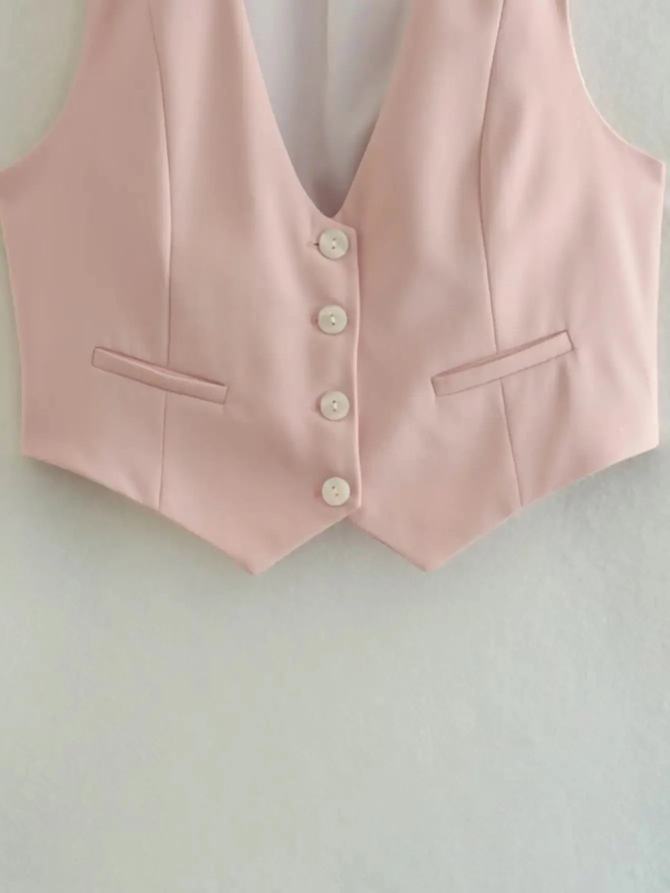 Vintage V Neck Sleeveless Female Outerwear White Chic Vests - Blade & Thread