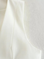 Vintage V Neck Sleeveless Female Outerwear White Chic Vests nowadaysfashion