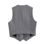 Vintage V Neck Sleeveless Female Outerwear White Chic Vests nowadaysfashion