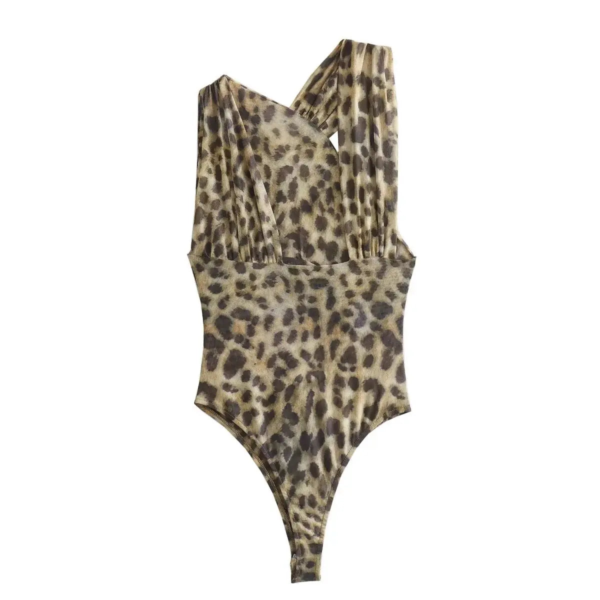 Vintage Women Irregular Leopard Bodysuits - Blade & Thread