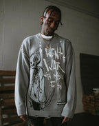 War with Myself Knit Sweater Any Means Necessary Clothing