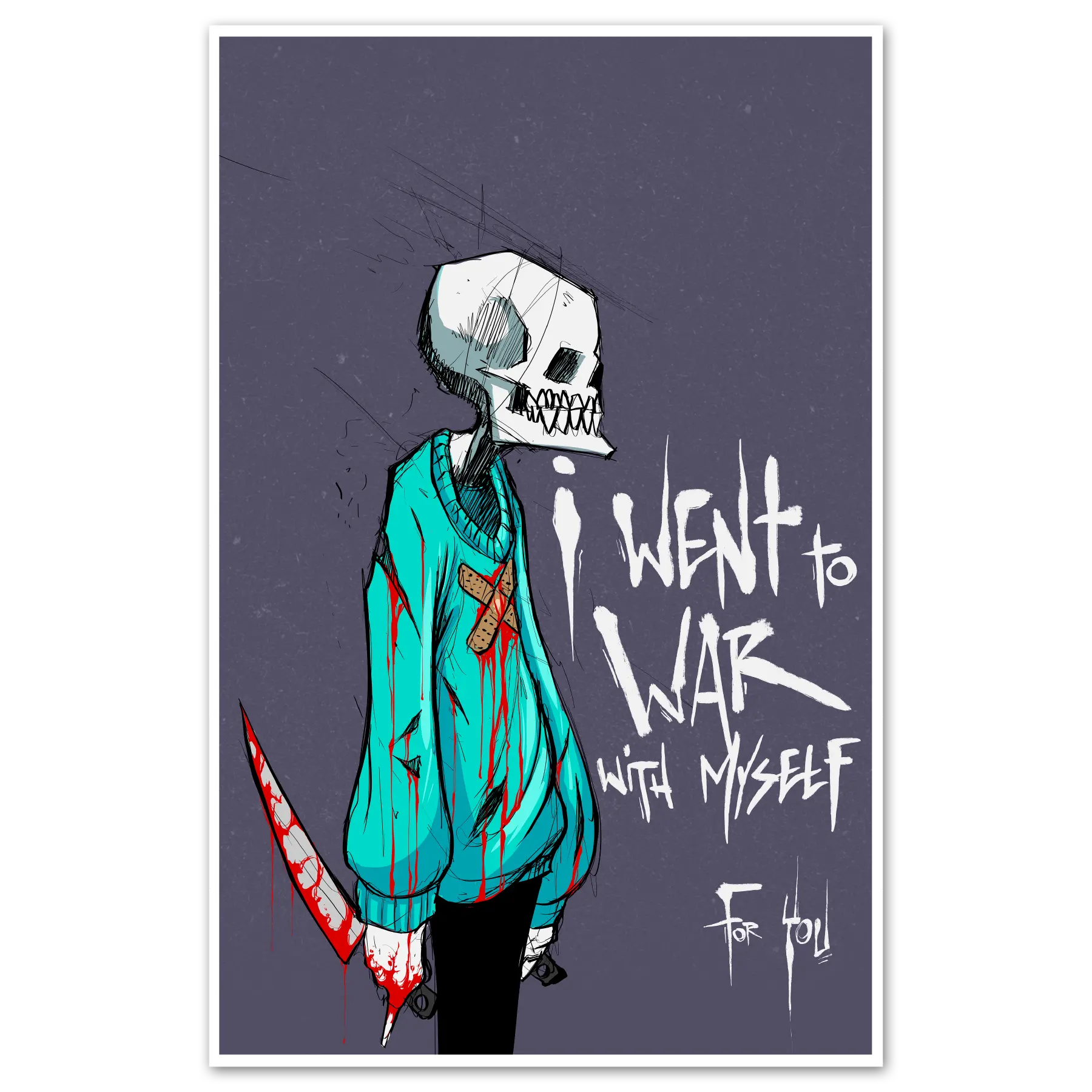 War with Myself Print Any Means Necessary Clothing