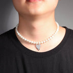 Water Drop Love Pearl Necklace Hip Hop Trend Necklace nowadaysfashion