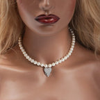 Water Drop Love Pearl Necklace Hip Hop Trend Necklace nowadaysfashion