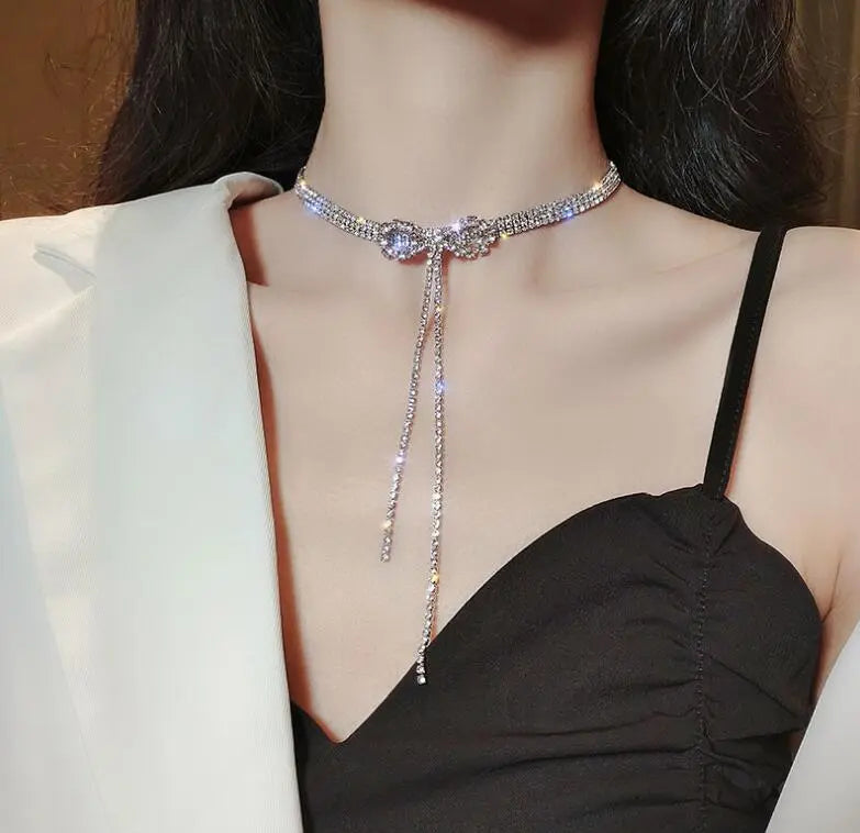 Water-wave Pearl Necklace For Women Charming Big Metal Geometric Statement Collar Necklace - Blade & Thread