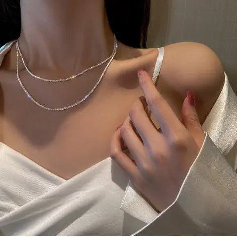 Water-wave Pearl Necklace For Women Charming Big Metal Geometric Statement Collar Necklace - Blade & Thread