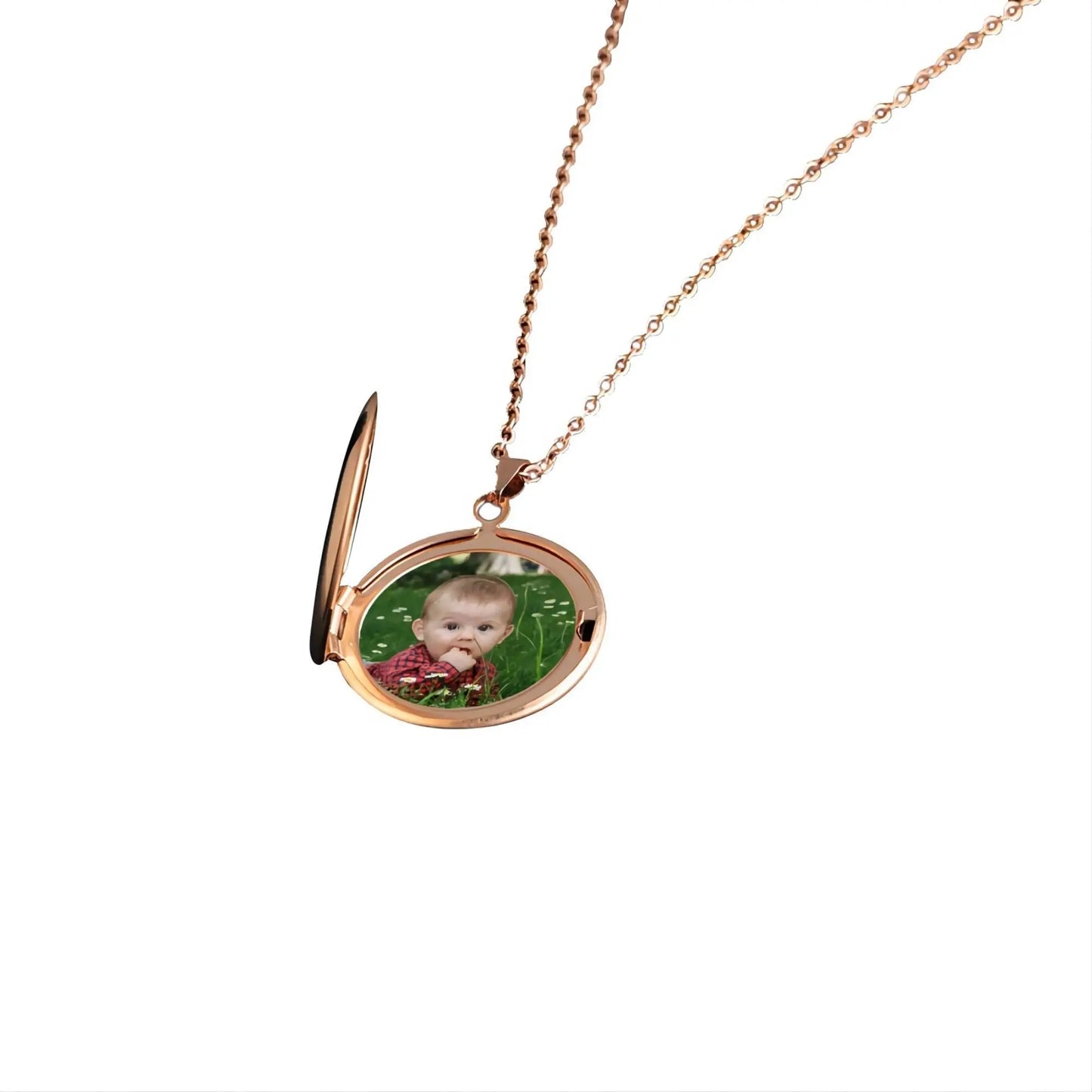 Wedding Gift For Couple Custom Color Photo Round Locket Necklaces Pendant - Blade & Thread
