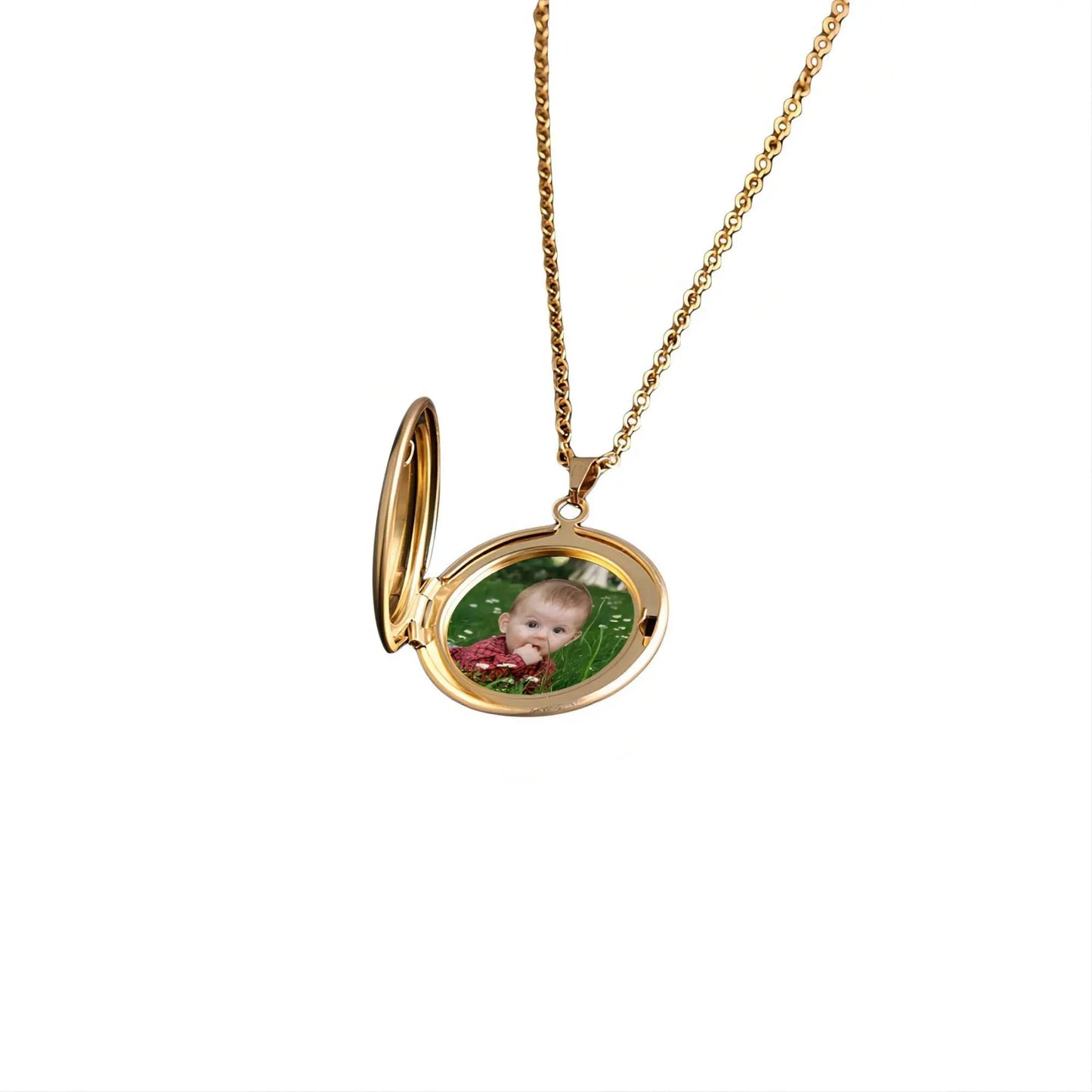 Wedding Gift For Couple Custom Color Photo Round Locket Necklaces Pendant - Blade & Thread