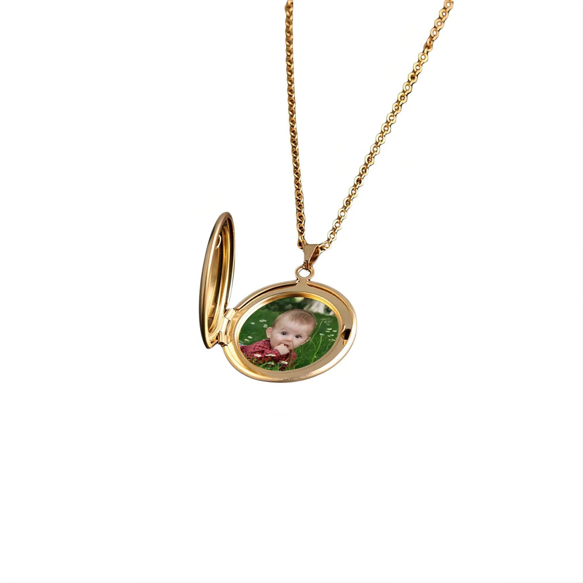 Wedding Gift For Couple Custom Color Photo Round Locket Necklaces Pendant nowadaysfashion