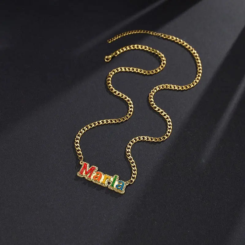 Welding dripping name necklace - Blade & Thread