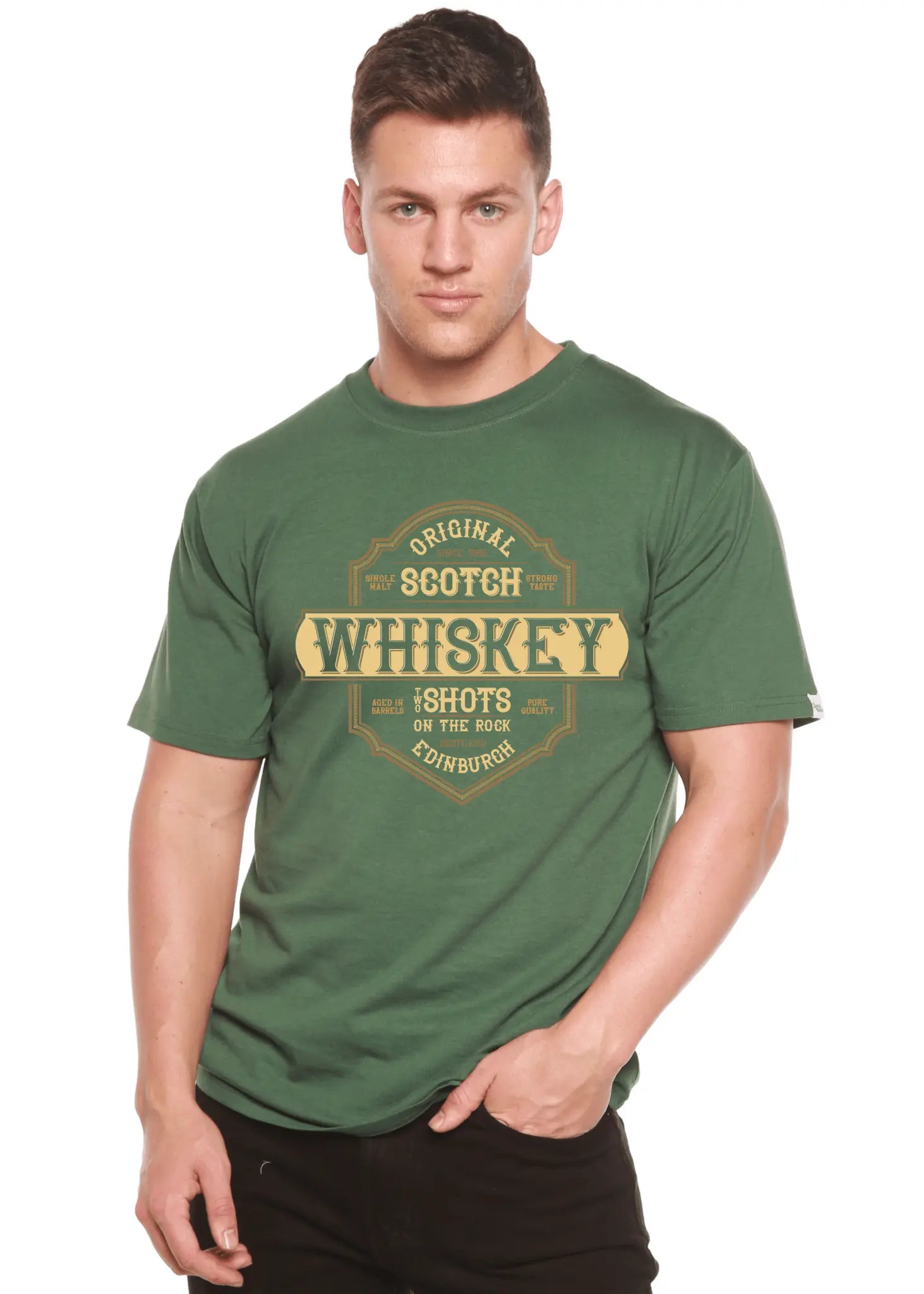 Whiskey Men's Bamboo Viscose/Organic Cotton Short Sleeve Graphic T-Shirt - Blade & Thread