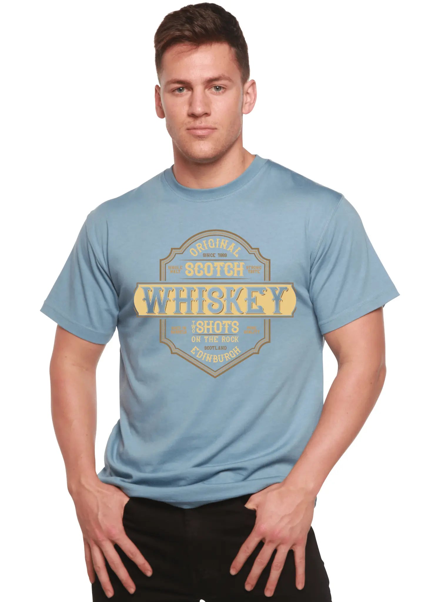 Whiskey Men's Bamboo Viscose/Organic Cotton Short Sleeve Graphic T-Shirt - Blade & Thread
