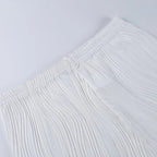 White Deep V-neck Halter Bandage 2 Pieces Sets Sleeveless Backless Suits Outfits with Shorts nowadaysfashion