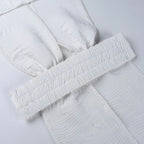 White Deep V-neck Halter Bandage 2 Pieces Sets Sleeveless Backless Suits Outfits with Shorts nowadaysfashion
