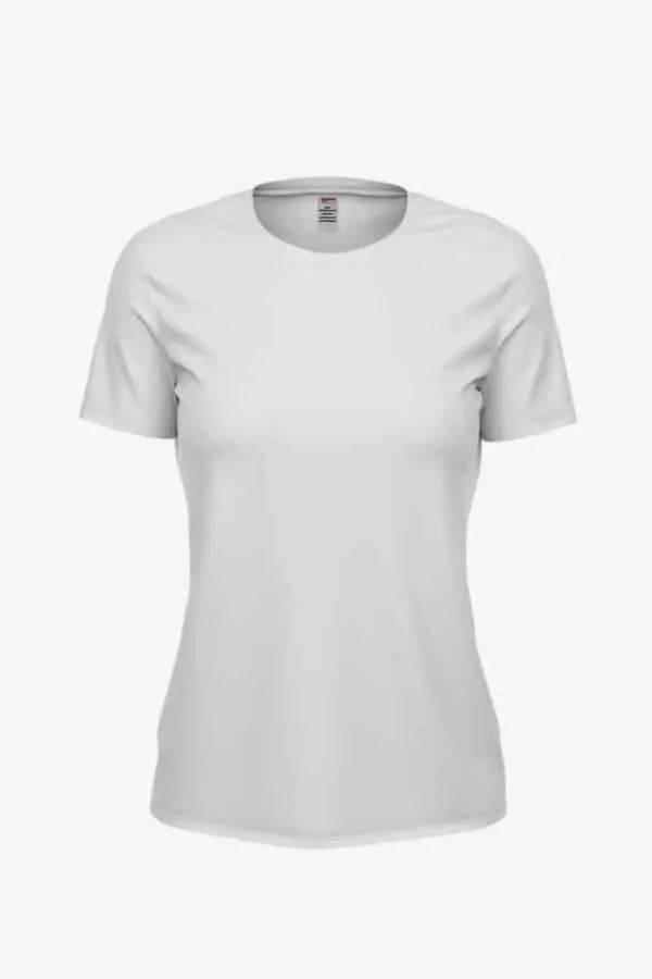 White Ladies Crew PFD 8600 T-shirt by SpectraUSA, front view showing classic crew neck and clean design.