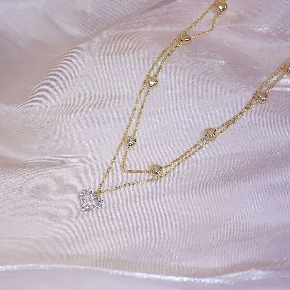 white gold heart necklace - Blade & Thread