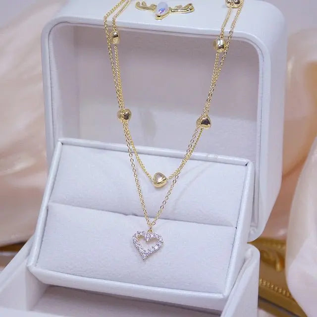 white gold heart necklace - Blade & Thread
