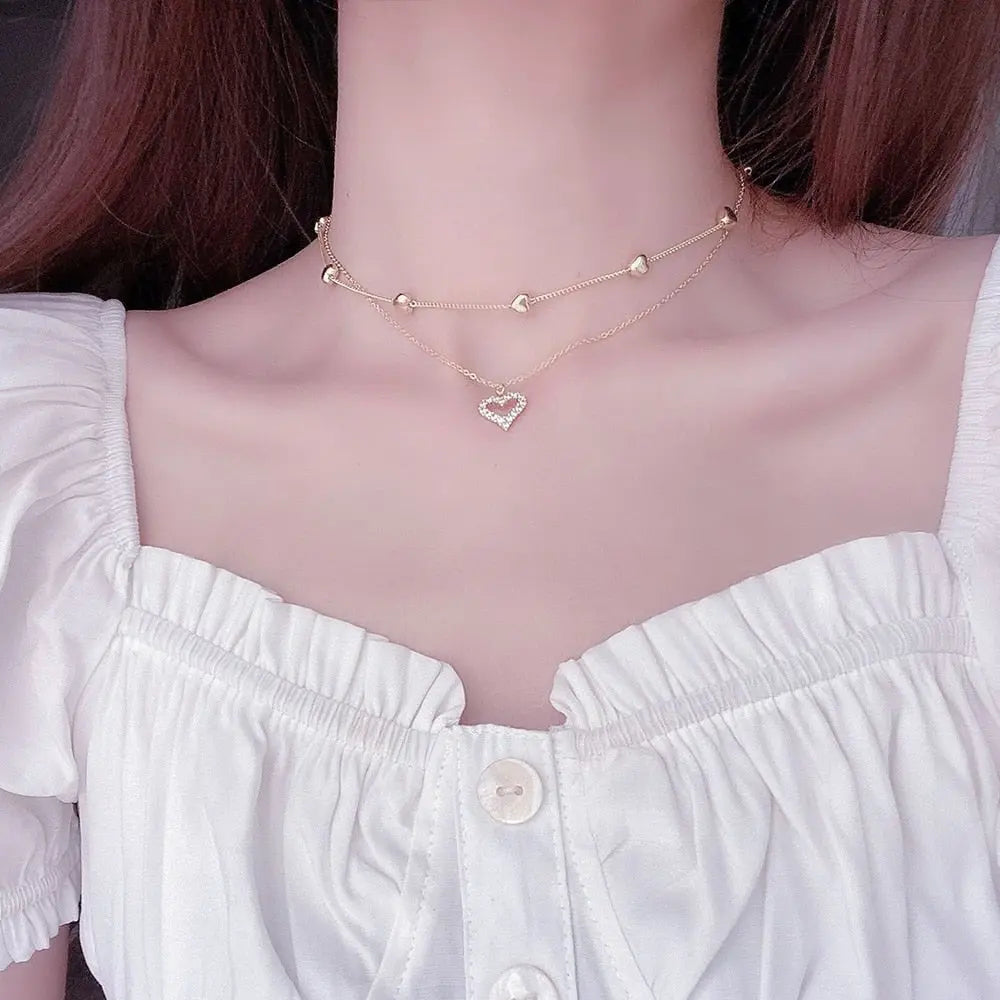 white gold heart necklace - Blade & Thread