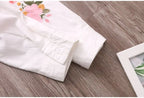 White Shirt Casual Wear Button Up Turn Down Collar Long Sleeve Cotton Blouse Embroidery nowadaysfashion