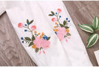 White Shirt Casual Wear Button Up Turn Down Collar Long Sleeve Cotton Blouse Embroidery nowadaysfashion