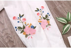 White Shirt Casual Wear Button Up Turn Down Collar Long Sleeve Cotton Blouse Embroidery nowadaysfashion