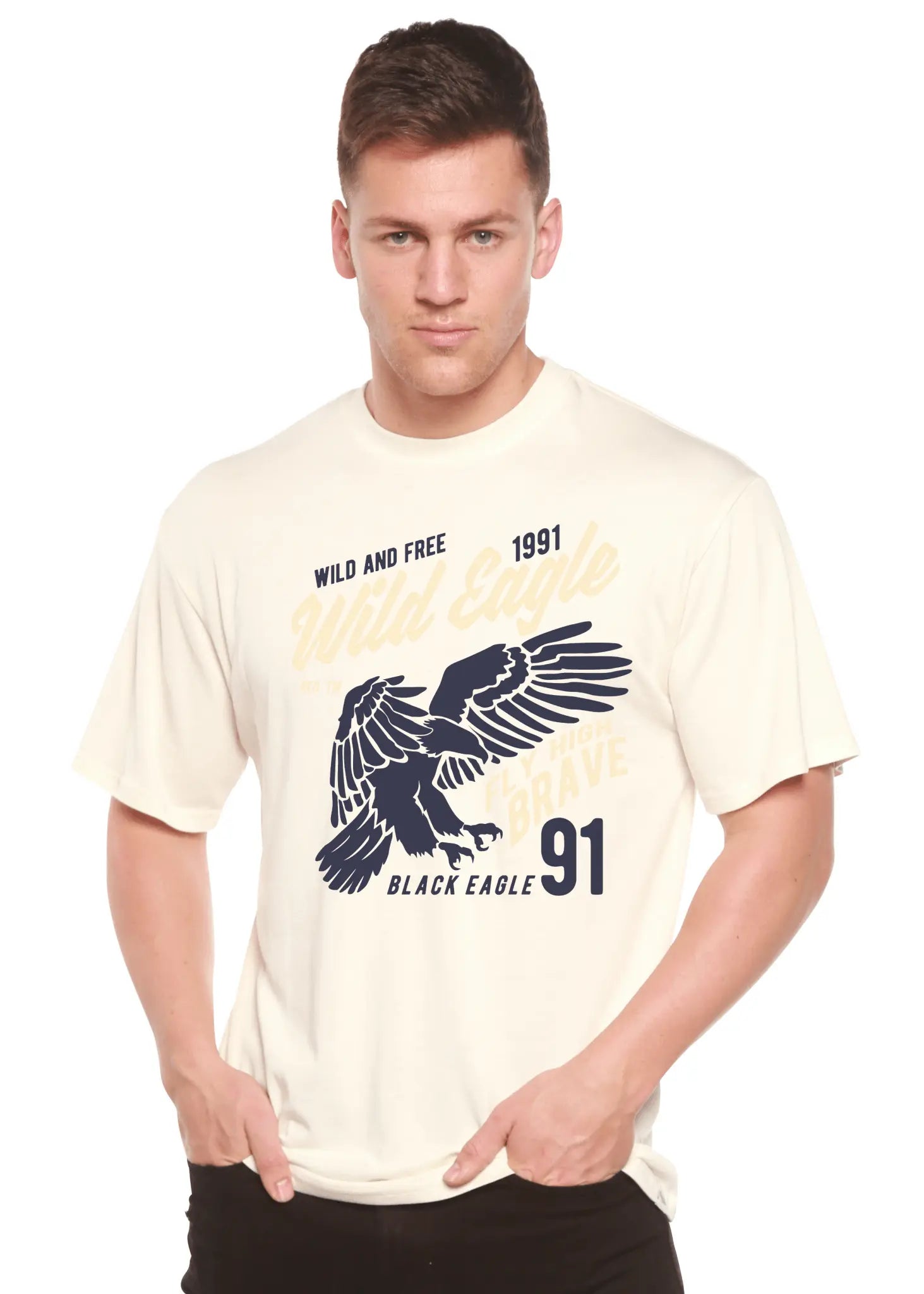 Wild Eagle Spun Bamboo® Men's Bamboo Viscose/Organic Cotton Short Sleeve Graphic T-Shirt - Blade & Thread
