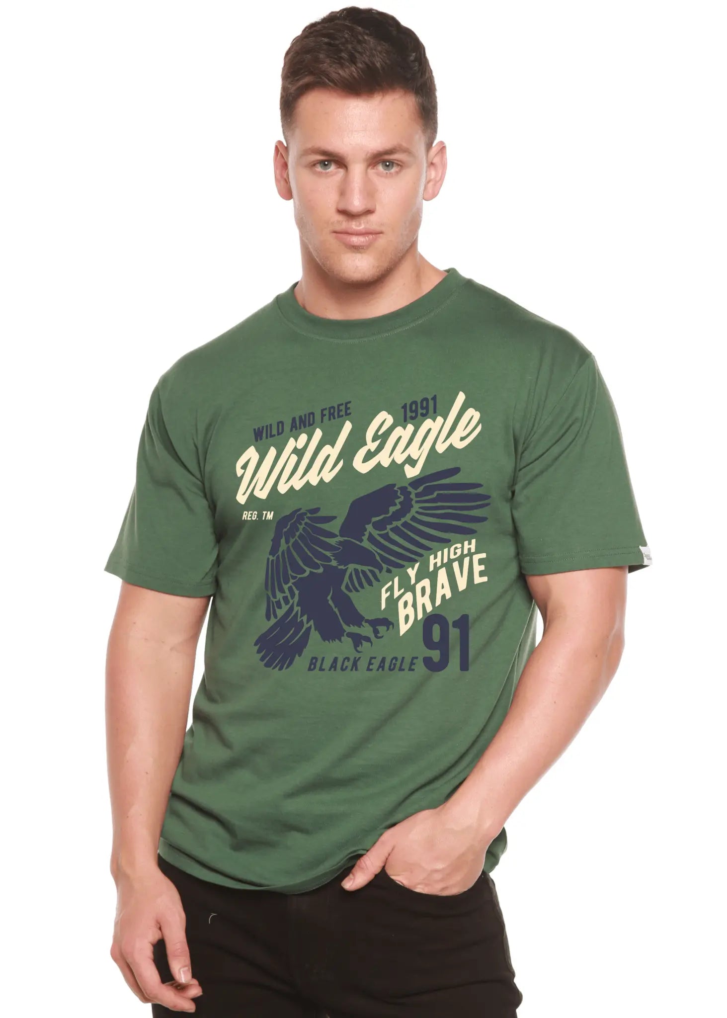 Wild Eagle Spun Bamboo® Men's Bamboo Viscose/Organic Cotton Short Sleeve Graphic T-Shirt - Blade & Thread