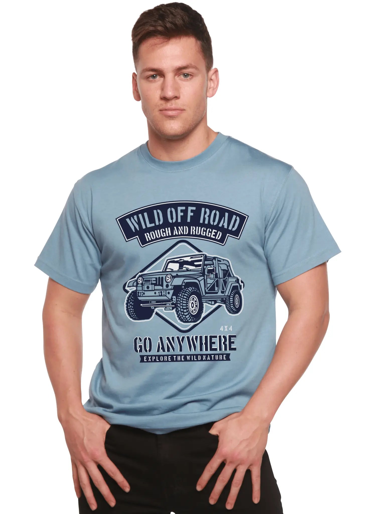 Wild Off Road Spun Bamboo® Men's Bamboo Viscose/Organic Cotton Short Sleeve Graphic T-Shirt - Blade & Thread