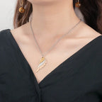 Wings Necklace with 3 Names Mixed Steel & Rose Gold & Gold Color Custom Family Necklace nowadaysfashion