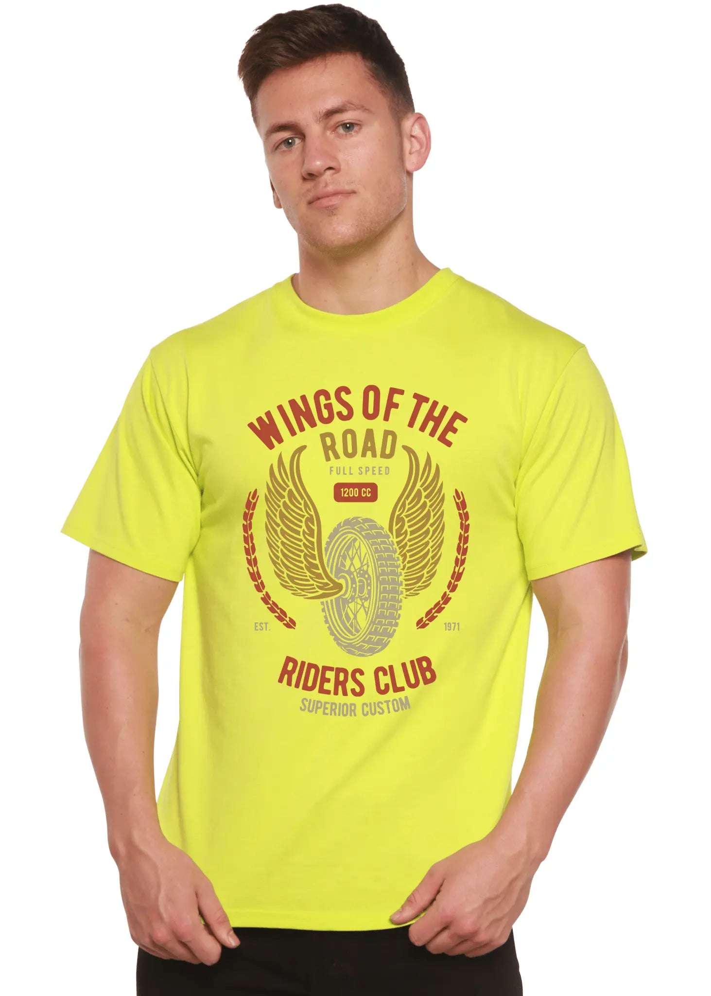 Wings Of The Road Spun Bamboo® Men's Bamboo Viscose/Organic Cotton Short Sleeve Graphic T-Shirt - Blade & Thread