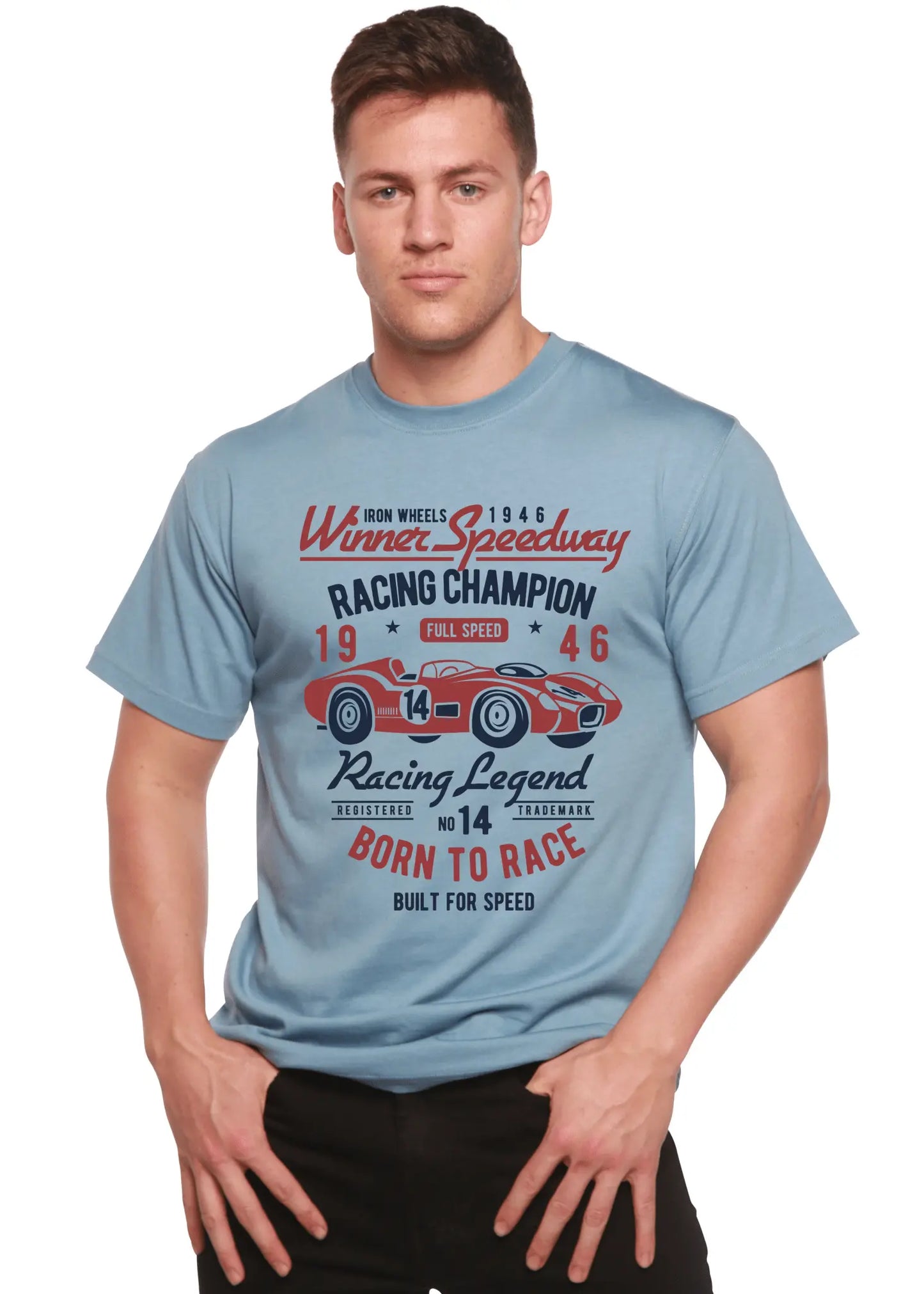 Winner Speedway Spun Bamboo® Men's Bamboo Viscose/Organic Cotton Short Sleeve Graphic T-Shirt - Blade & Thread