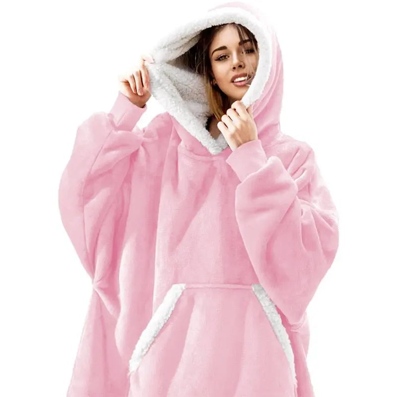 Winter Hoodies Fleece Giant TV Blanket With Sleeves Pullover - Blade & Thread