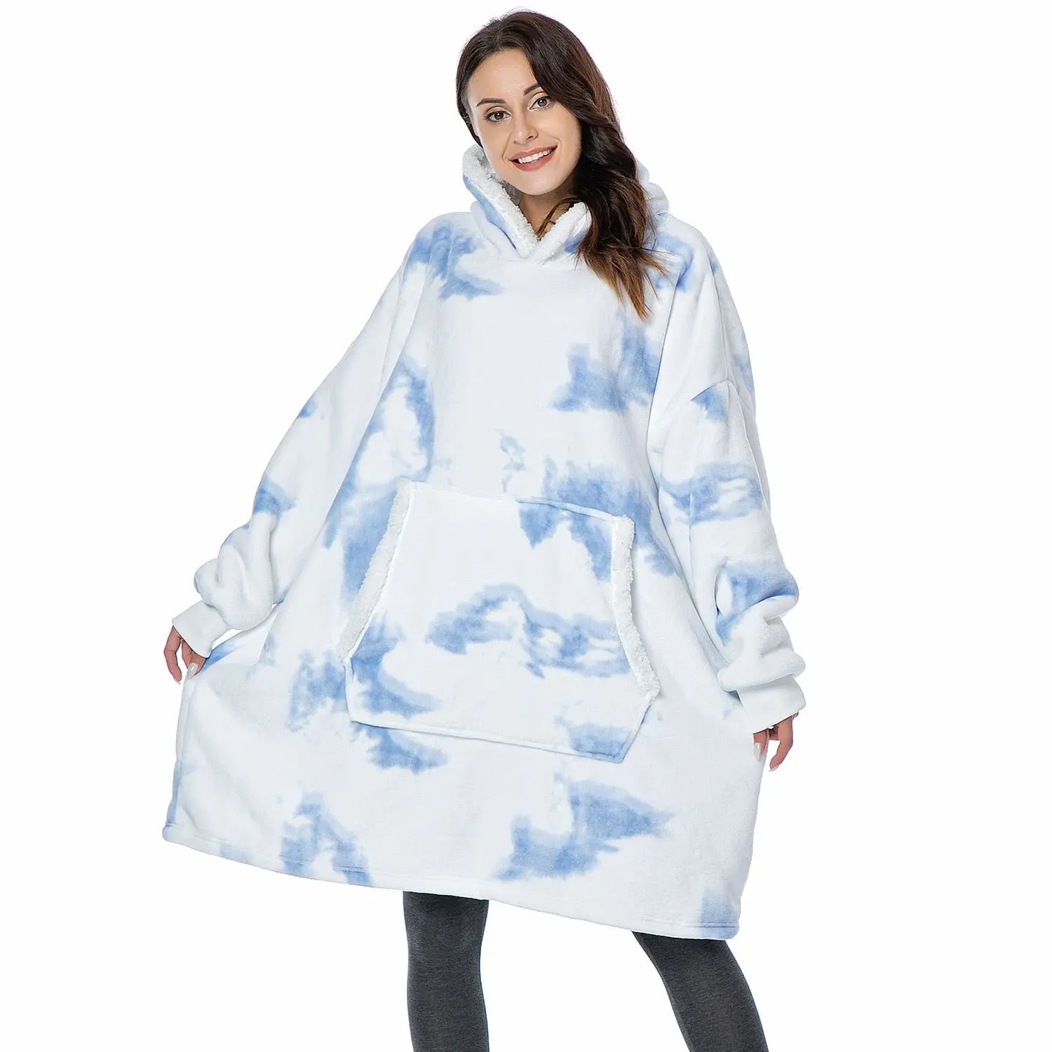 Winter Hoodies Fleece Giant TV Blanket With Sleeves Pullover - Blade & Thread