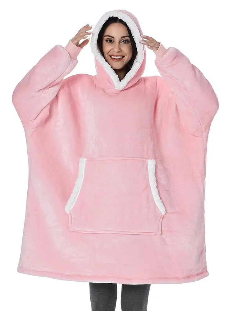 Winter Hoodies Fleece Giant TV Blanket With Sleeves Pullover nowadaysfashion
