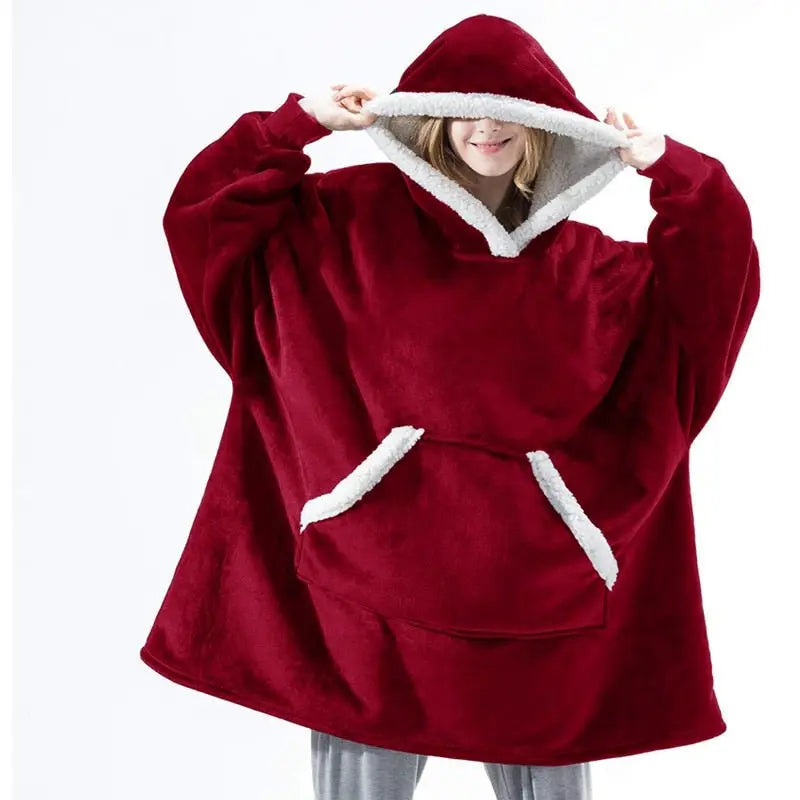 Winter Hoodies Fleece Giant TV Blanket With Sleeves Pullover - Blade & Thread