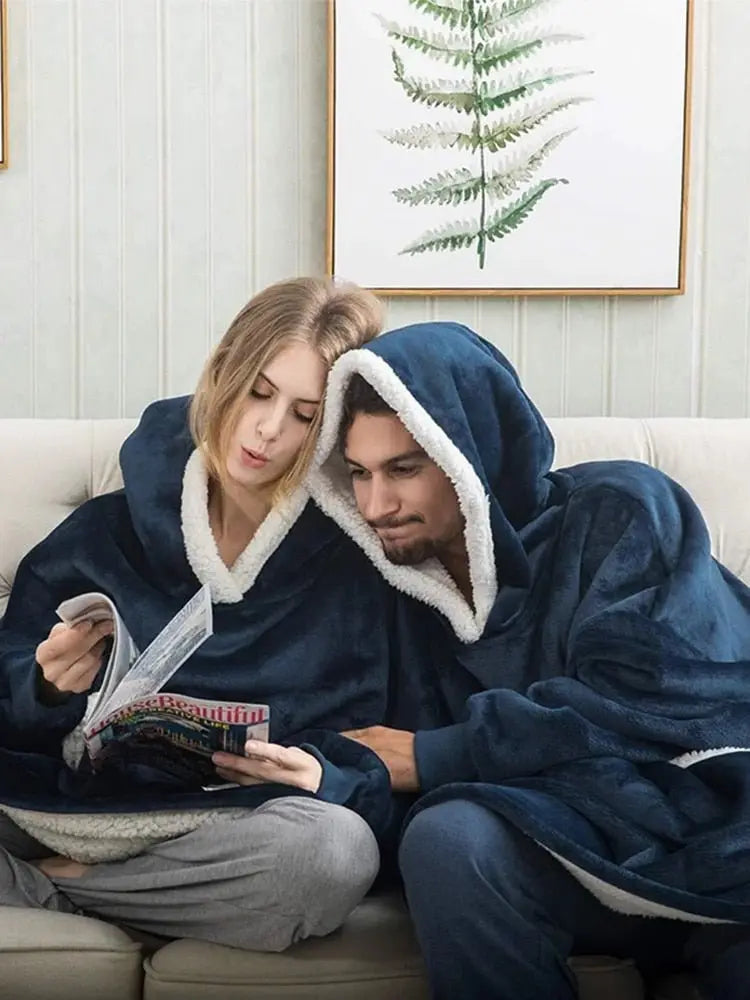 Winter Hoodies Fleece Giant TV Blanket With Sleeves Pullover nowadaysfashion