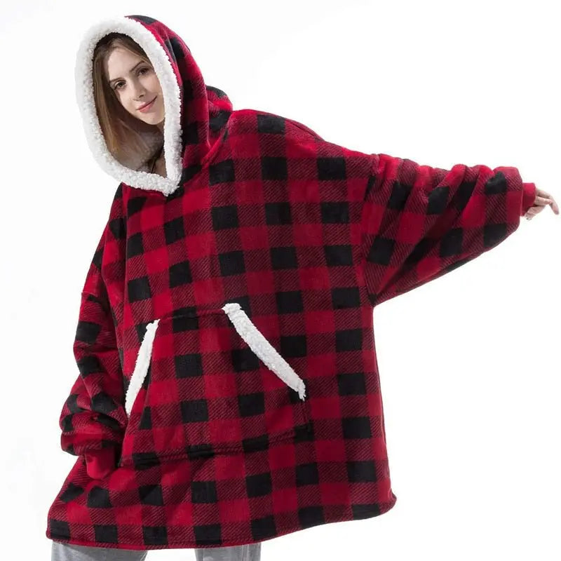 Winter Hoodies Fleece Giant TV Blanket With Sleeves Pullover - Blade & Thread