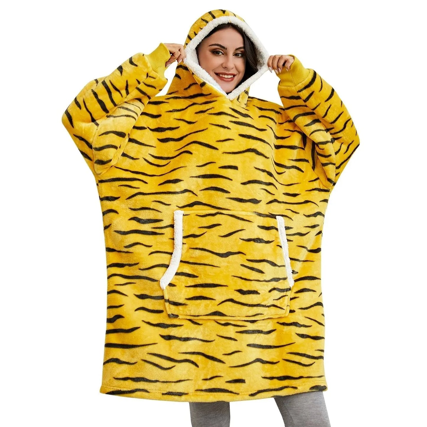 Winter Hoodies Fleece Giant TV Blanket With Sleeves Pullover - Blade & Thread