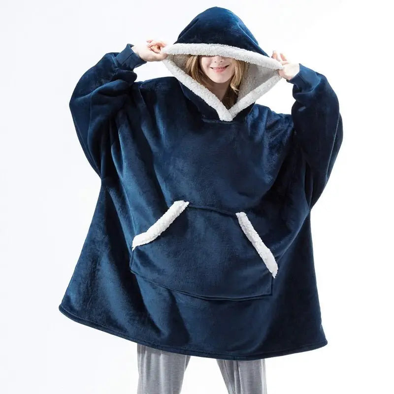 Winter Hoodies Fleece Giant TV Blanket With Sleeves Pullover - Blade & Thread