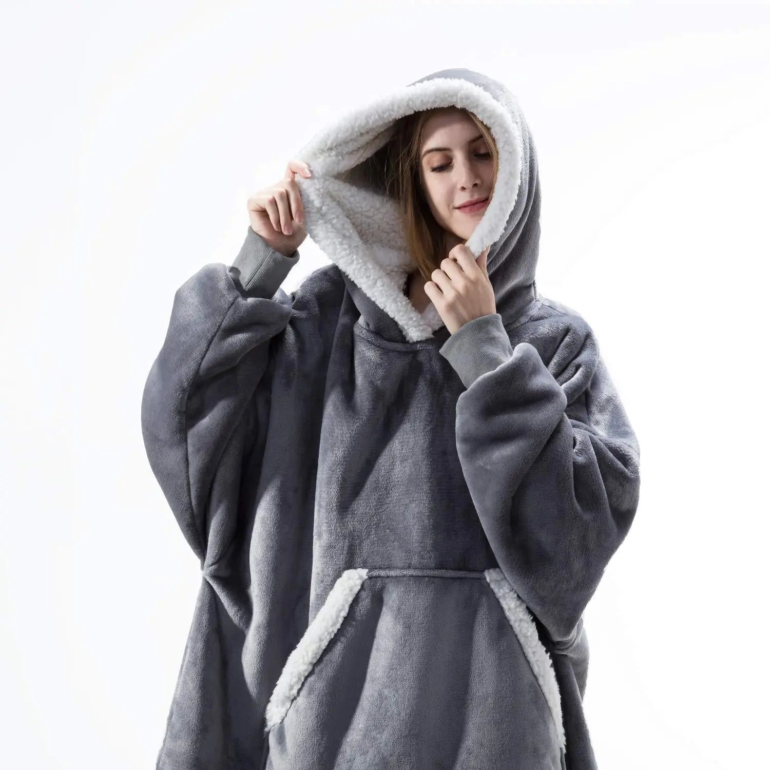 Winter Hoodies Fleece Giant TV Blanket With Sleeves Pullover - Blade & Thread