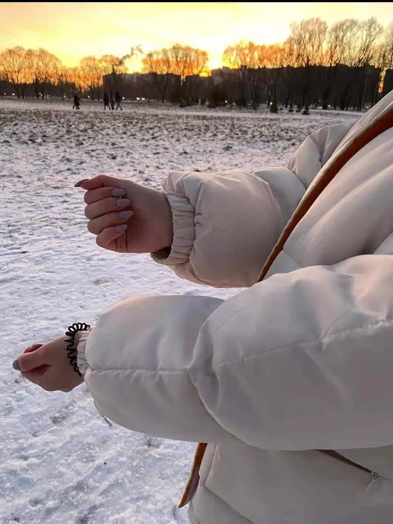 Winter Jacket Female Coat Patchwork Windbreaker Women Padded Zipper Outwear Parka Thick  Streetwear nowadaysfashion