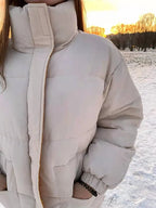 Winter Jacket Female Coat Patchwork Windbreaker Women Padded Zipper Outwear Parka Thick  Streetwear nowadaysfashion