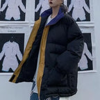 Winter Jacket Female Coat Patchwork Windbreaker Women Padded Zipper Outwear Parka Thick  Streetwear nowadaysfashion