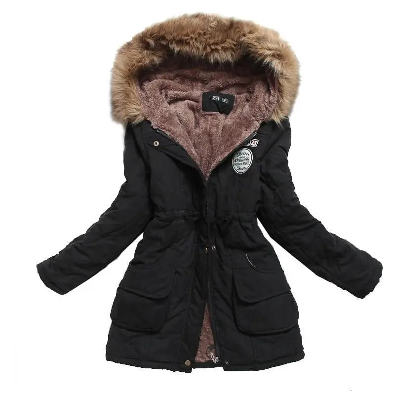 Winter Jacket Women Thick Warm Hooded Parka Mujer Cotton Padded Coat - Blade & Thread